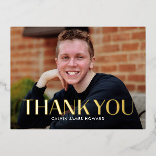 Carte postale Merci photo FOIL Clean moderne