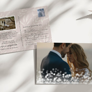 Carte Postale Merci photo Mariage de Bokeh Flare