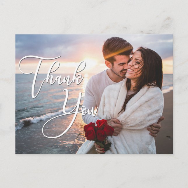 Carte Postale Merci photo Mariage de lune de miel moderne (Devant)