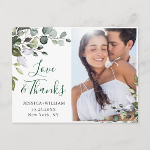 Carte Postale Merci photo Mariage Eucalyptus aquarelle