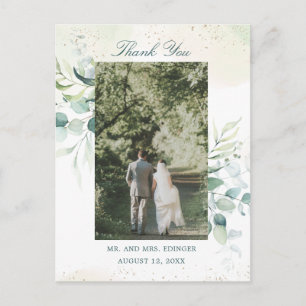 Carte Postale Merci photo Mariage Eucalyptus Green