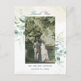 Carte Postale Merci photo Mariage Eucalyptus Green