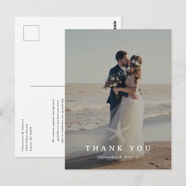 Carte postale Merci photo Mariage Lihue (Devant / Derrière)