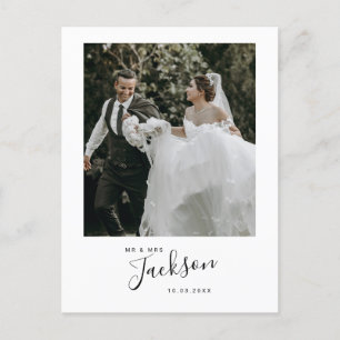 Carte postale Merci photo Mariage minimaliste