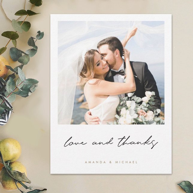 Carte Postale Merci photo Mariage personnalisé simple et moderne (Créateur téléchargé)