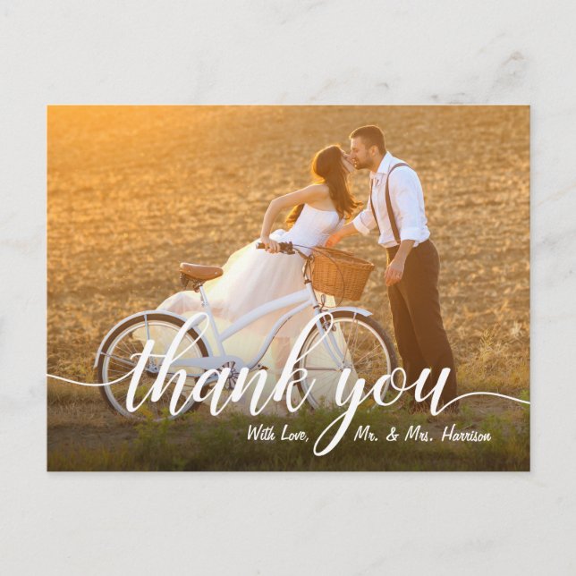 Carte Postale Merci photo Mariage romantique (Devant)