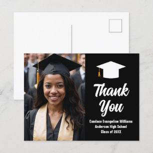 Carte Postale Merci photo moderne Black White Graduation