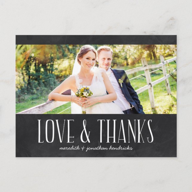 Carte Postale Merci photo Rustique Chalkboard (Devant)