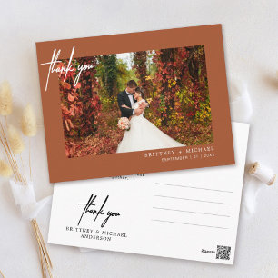 Carte Postale Merci photo simple à la main en terre cuite