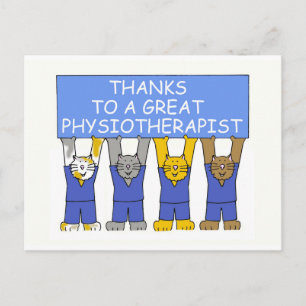 Carte Postale Merci Physiothérapeute caricaturiste chats