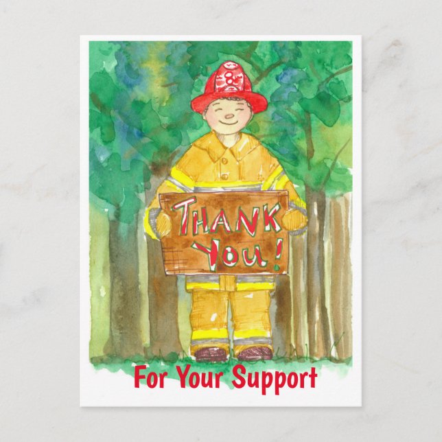 Carte Postale Merci Pompier Pour Votre Soutien (Devant)