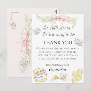 Carte Postale Merci pour la Baby Shower de Mommy to Bee Rose