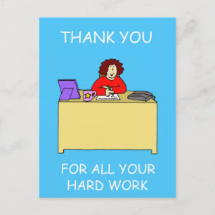 Carte Postale Merci pour la journée professionnelle de l'adminis