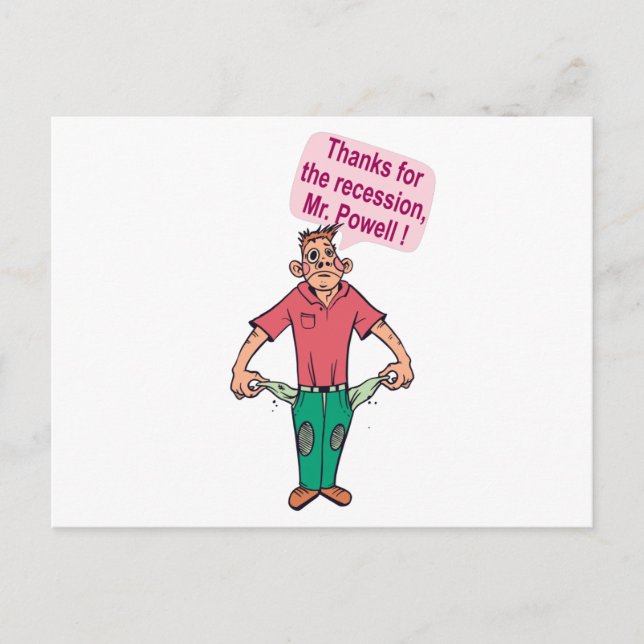 Carte Postale Merci pour la récession, M. Powell (Devant)