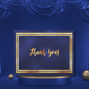 Carte Postale Merci pour l'anniversaire marquant bleu marine or