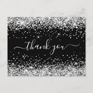 Carte Postale Merci pour mes 40 ans Argent Paillettes Noir
