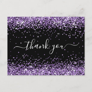 Carte Postale Merci pour mes 40 ans Violet Pailleté Noir