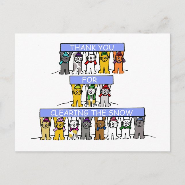 Carte Postale Merci pour nettoyer la neige (Devant)