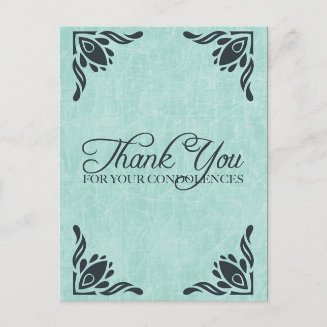 Carte Postale merci pour vos condoléances (Devant)