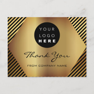 Carte Postale Merci pour votre achat Black Gold Logo