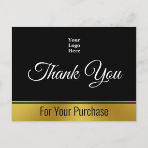 Carte Postale Merci pour votre achat Logo d'entreprise recto ver