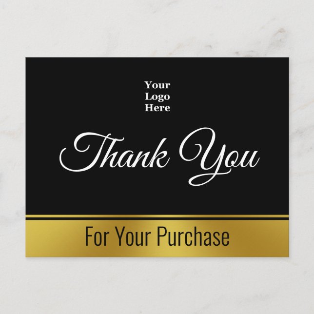 Carte Postale Merci pour votre achat Logo d'entreprise recto ver (Devant)