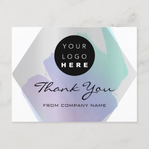 Carte Postale Merci Pour Votre Achat Logo Gris Bleu