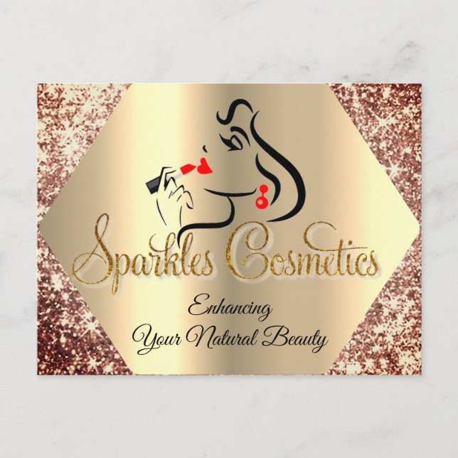 Carte Postale Merci pour votre achat parties scintillant Gold (Devant)