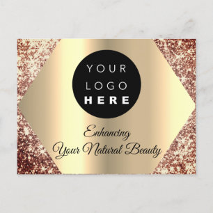 Carte Postale Merci pour votre achat parties scintillant Gold