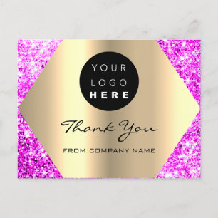 Carte Postale Merci pour votre achat Pink Gold Logo