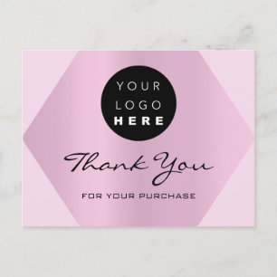 Carte Postale Merci pour votre achat Pink Logo personnalisé