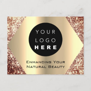 Carte Postale Merci pour votre achat rose Gold