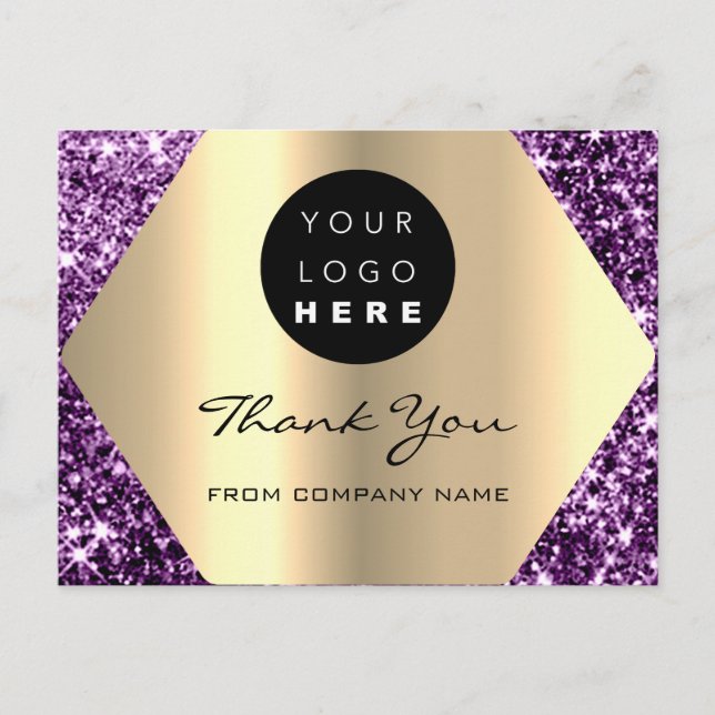 Carte Postale Merci Pour Votre Parties scintillant D'Achat Logo  (Devant)
