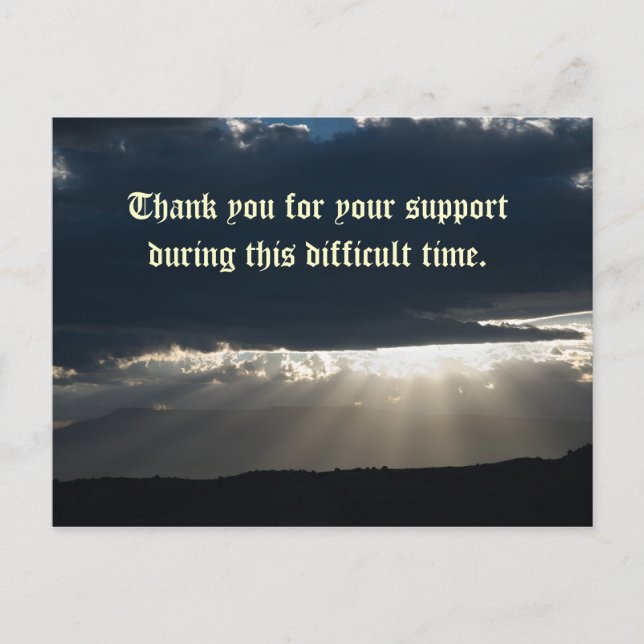 Carte Postale Merci pour votre soutien pendant ce di... (Devant)