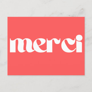 Carte Postale Merci, remerciement français