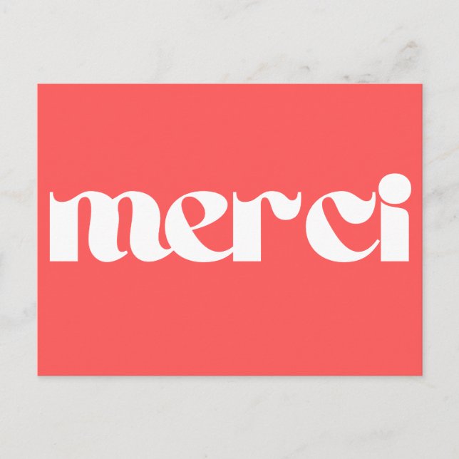 Carte Postale Merci, remerciement français (Devant)