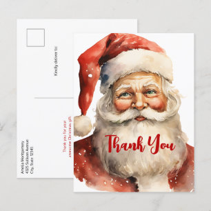 Carte Postale Merci rétro Noël Père Noël