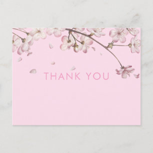 Carte Postale Merci rose floral à fleurs délicieuses