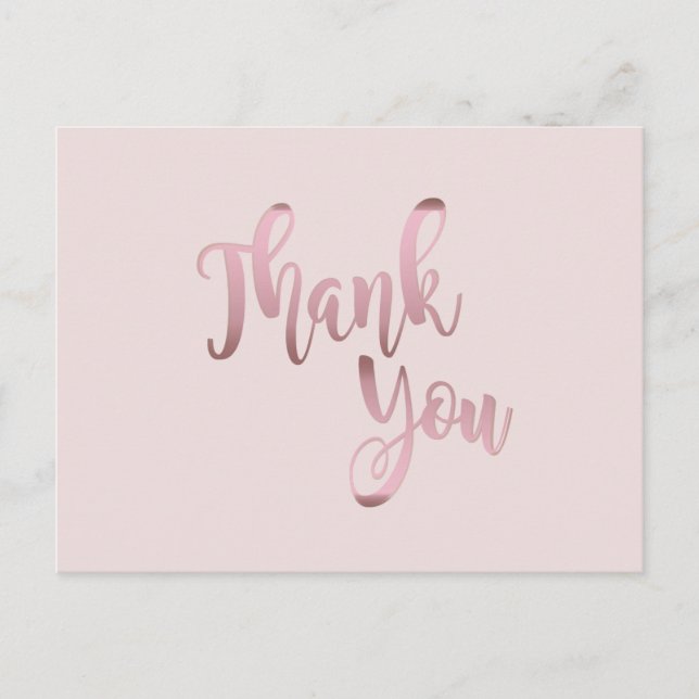 Carte Postale Merci Rose Or rose Parties scintillant propre (Devant)