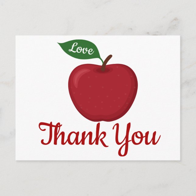 Carte Postale Merci rouge Bourgogne Pomme Rustique Mariage Party (Devant)