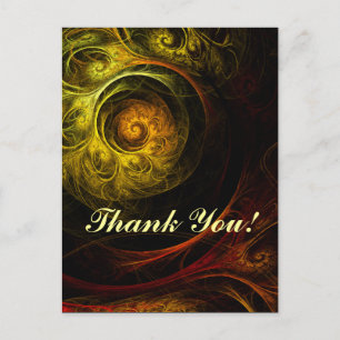 Carte postale Merci rouge floral Sunrise