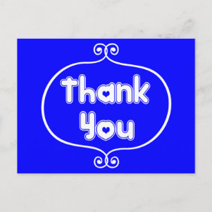 Carte Postale Merci Royal Coeurs Bleus et Blancs Mariage, Amour