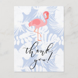 Carte Postale merci script flamingo palme tropicale feuille