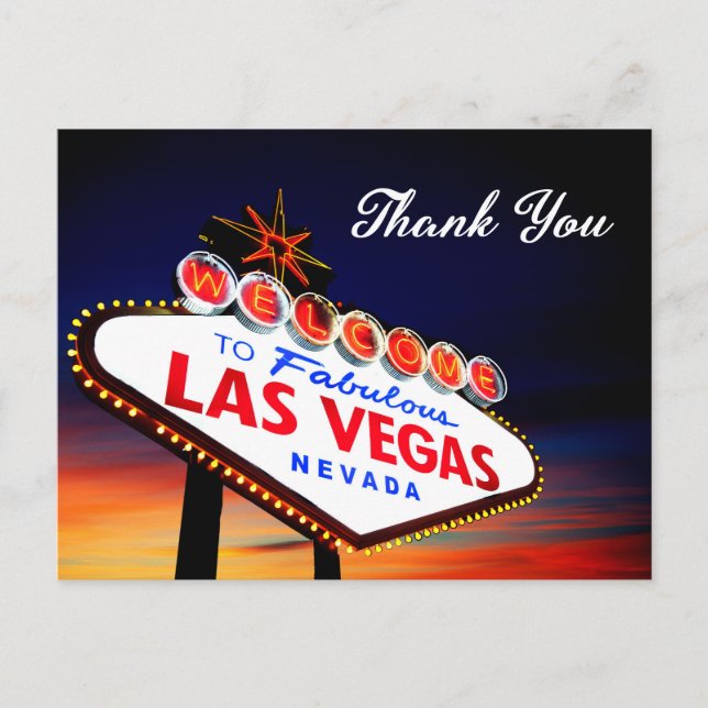 Carte Postale Merci - signe fabuleux de Las Vegas Nevada (Devant)