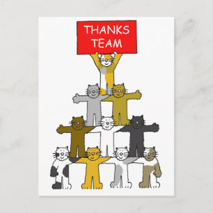 Carte Postale Merci Team Cartoon Cats