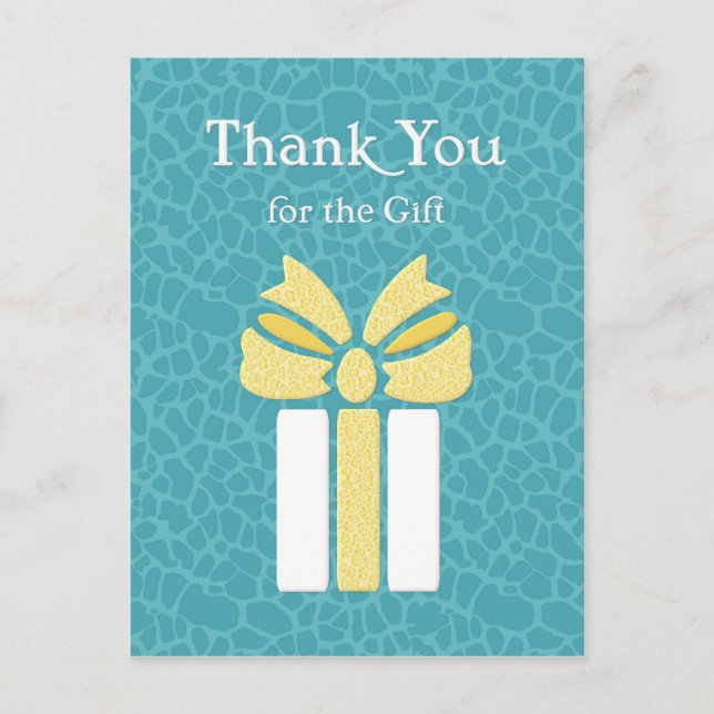 Carte Postale Merci Tendance Teal et Jaune Motif Animal (Devant)