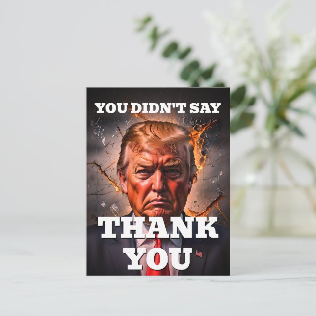 Carte Postale Merci Trump en colère (Debout devant)
