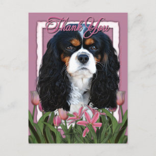 Carte Postale Merci - Tulipes roses - Cavalier - Tri-Color