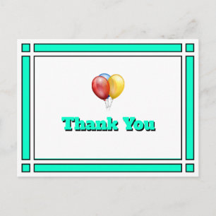 Carte postale Merci Turquoise d'anniversaire des b