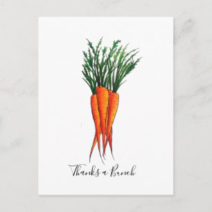 Carte Postale Merci un paquet de carottes Orange Vegetable